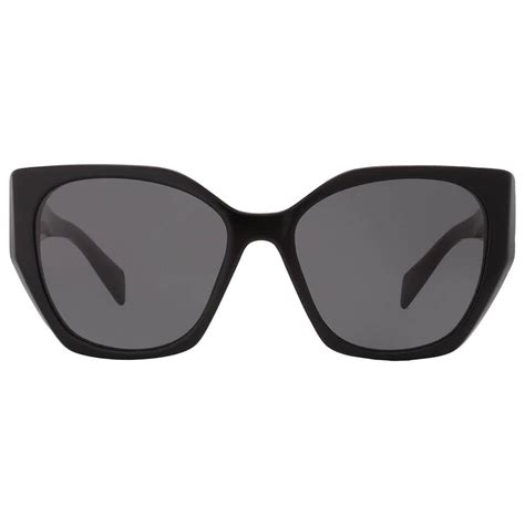 prada 19zs black|Prada PR 19ZS 1AB5S0 Black Plastic Butterfly Sunglasses Grey .